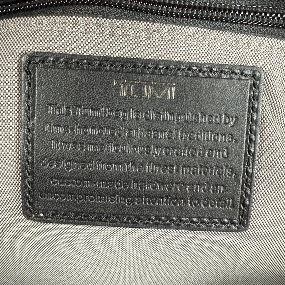 TUMI TICON 32602DT Slim Flap Briefcase Black Leather Messenger Tablet Case